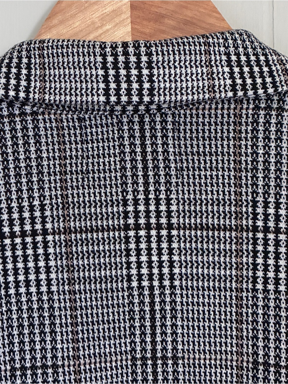 MELLODAY Black Gray Houndstooth Preppy Plaid Open-Front Blazer Duster Sz L - Picture 8 of 9